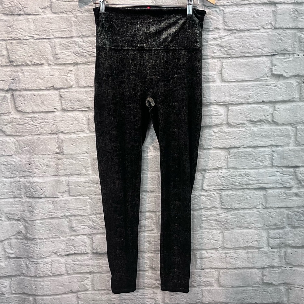 Spanx Velvet Shine Legging - Black & Good Metallic Soft Medium Shaping - Large - Picture 3 of 10
